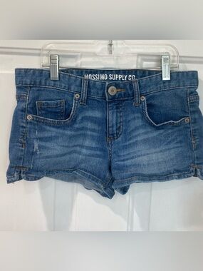 Mossimo Supply Co. juniors Women's Blue Denim short shorts